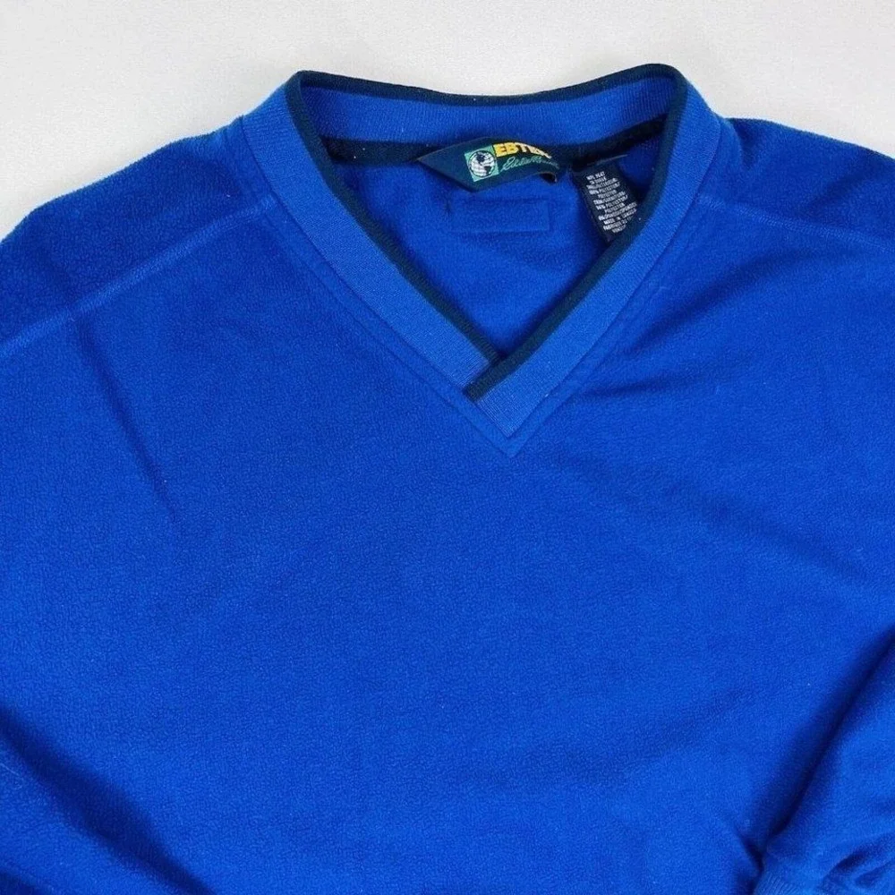 Eddie Bauer Ebtek Golf Blue V Neck Polyester Pullover Sweater Mens Size Medium M